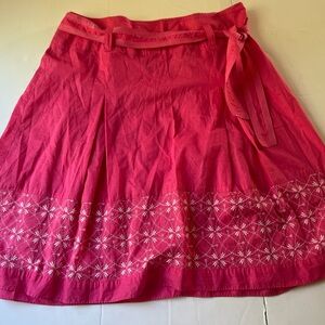 Women’s Pink Skirt Nine West Size 16 Embroidered Midi Large